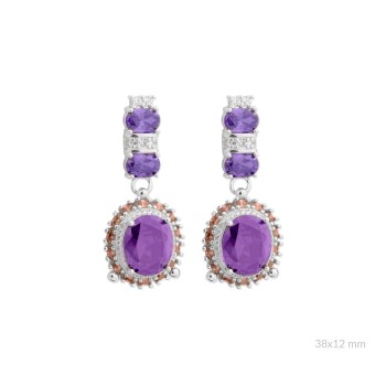 Silver earrings with cubic...