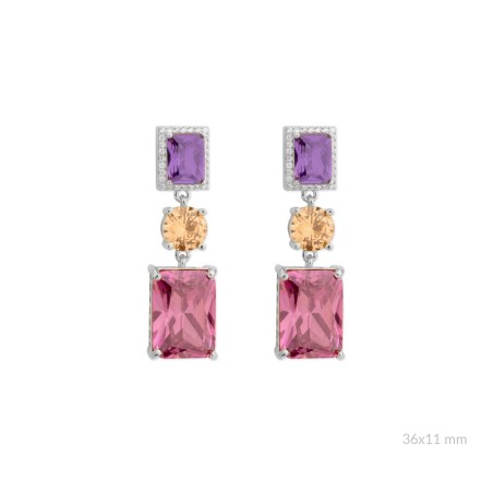 Silver earrings with cubic zirconium