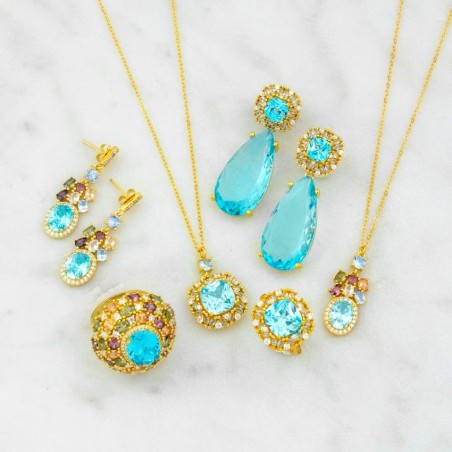 Brincos de Prata Esterlina com zircônia