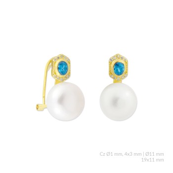 Silver earrings with cubic...