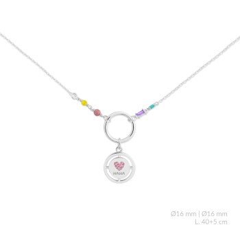 Silver necklace with cubic...