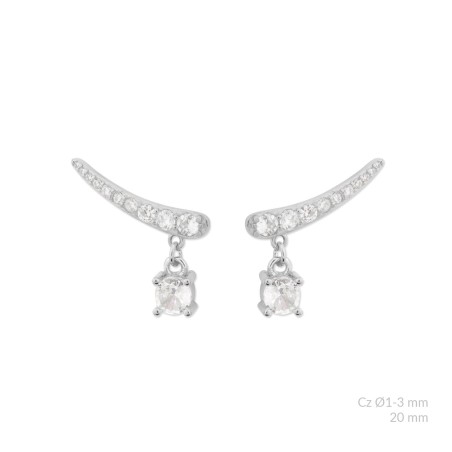 Silver earrings with cubic zirconium