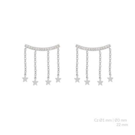 Boucles d'oreilles en Argent avec oxyde de zirconium