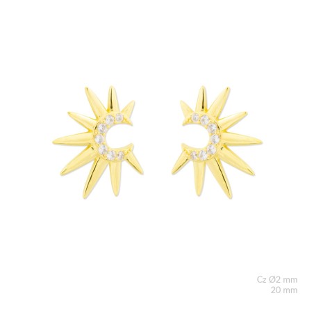 Brincos de Prata Esterlina com zircônia