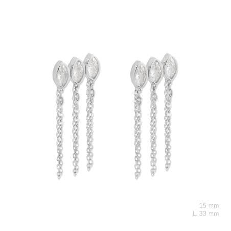 Silver earrings with cubic zirconium