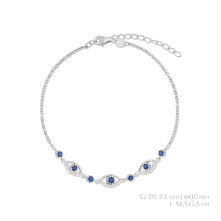 Silver bracelet with cubic zirconium