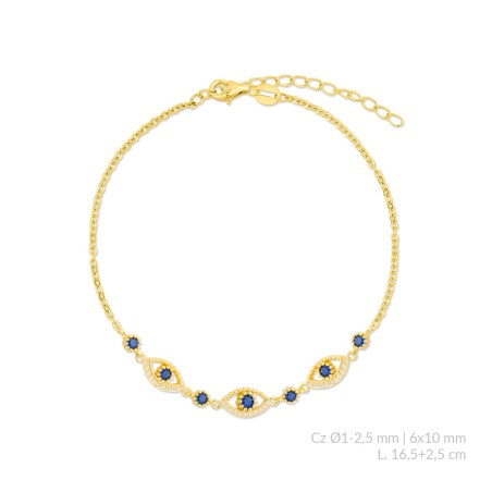 Silver bracelet with cubic zirconium