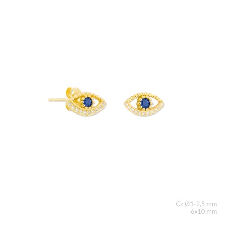 Pendientes de Plata de Ley con circonitas