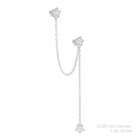 Silver earrings with cubic zirconium