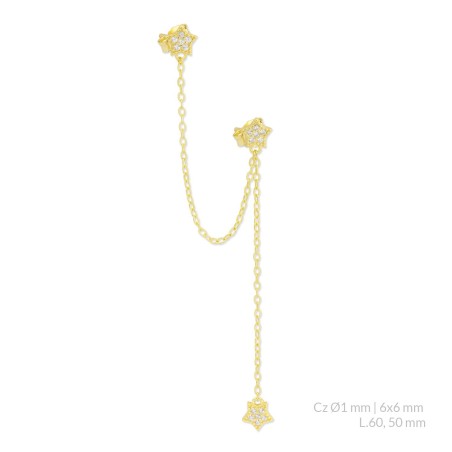 Pendientes de Plata de Ley con circonitas