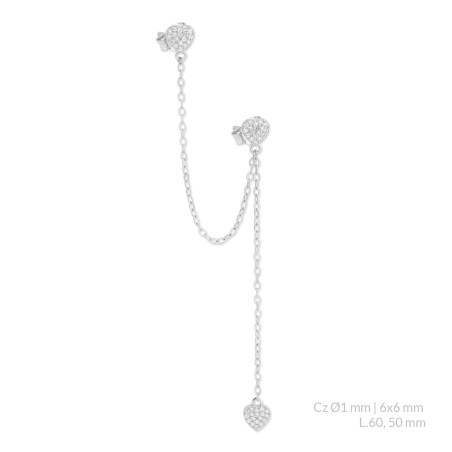 Boucles d'oreilles en Argent avec oxyde de zirconium