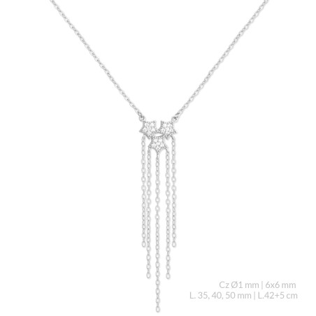 Silver necklace with cubic zirconium