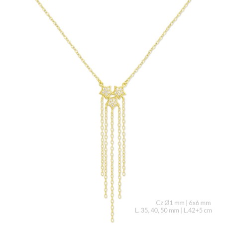 Silver necklace with cubic zirconium