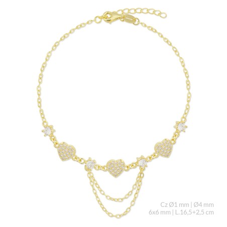 Silver bracelet with cubic zirconium