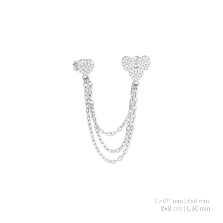 Silver earrings with cubic zirconium