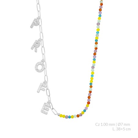 Gargantilha em Prata Esterlina com zircônia