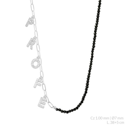 Silver necklace with cubic zirconium