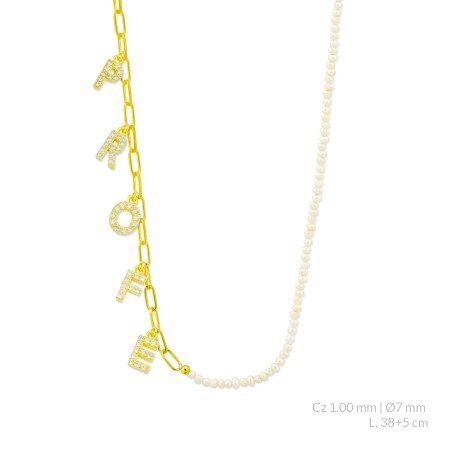 Silver necklace with cubic zirconium