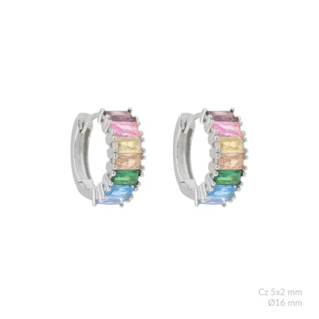 Pendientes de Plata de Ley con circonitas