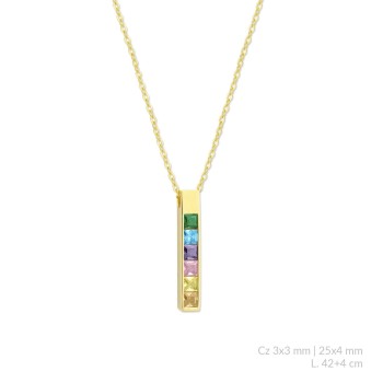 Silver necklace with cubic...
