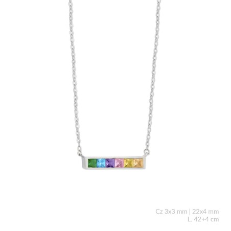 Gargantilha em Prata Esterlina com zircônia