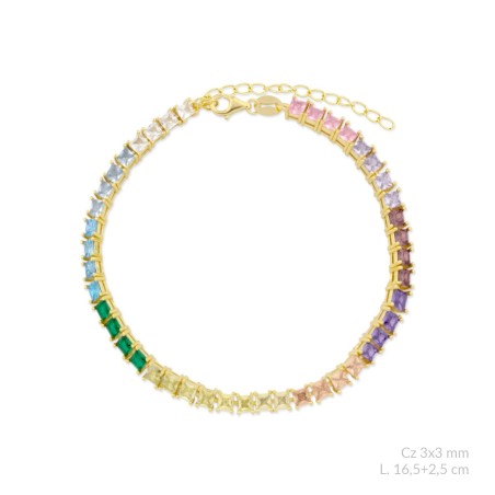 Silver bracelet with cubic zirconium