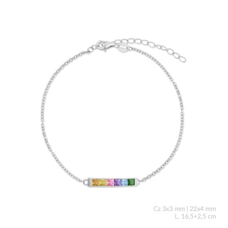 Silver bracelet with cubic zirconium