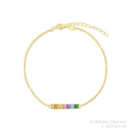 Pulseira de Prata Esterlina com zircônia