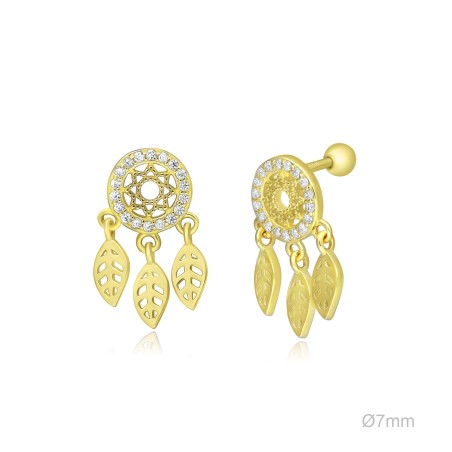 Pendientes Piercing Dorado Atrapasueños Circ