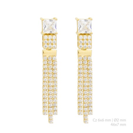 Brincos de Prata Esterlina com zircônia