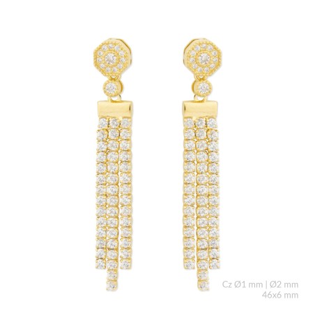 Silver earrings with cubic zirconium