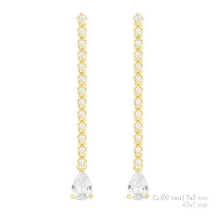 Boucles d'oreilles en Argent avec oxyde de zirconium