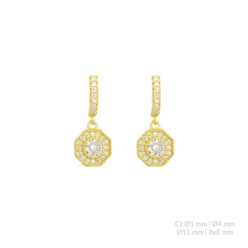 Silver earrings with cubic...