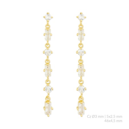 Brincos de Prata Esterlina com zircônia