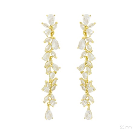 Brincos de Prata Esterlina com zircônia