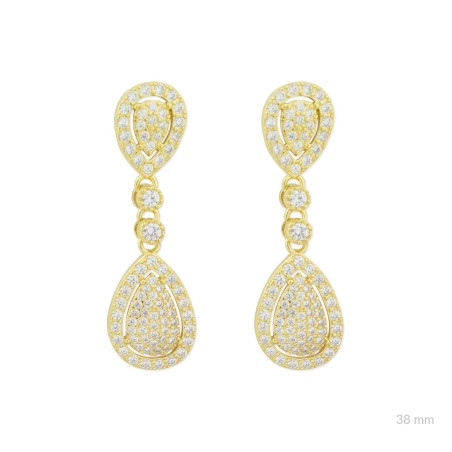 Brincos de Prata Esterlina com zircônia