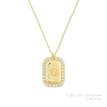 Silver necklace with cubic...