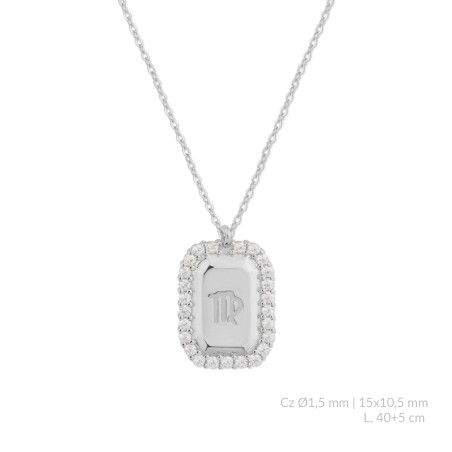 Silver necklace with cubic zirconium | Virgo