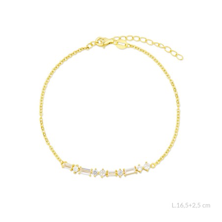 Pulseira de Prata Esterlina com zircônia