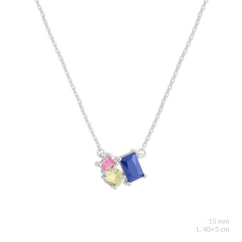 Silver necklace with cubic...