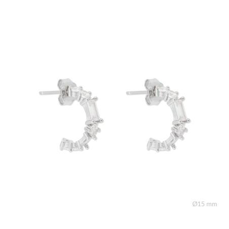 Silver earrings with cubic zirconium