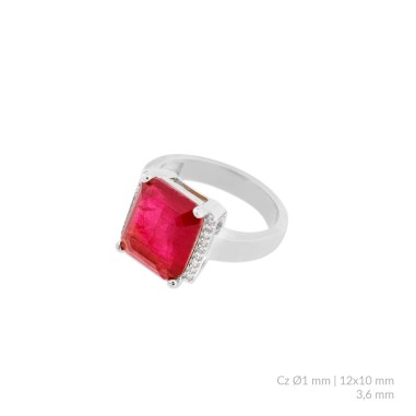 Anel de Prata Esterlina com zircônia