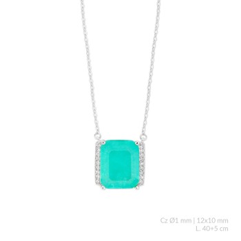 Silver necklace with cubic...