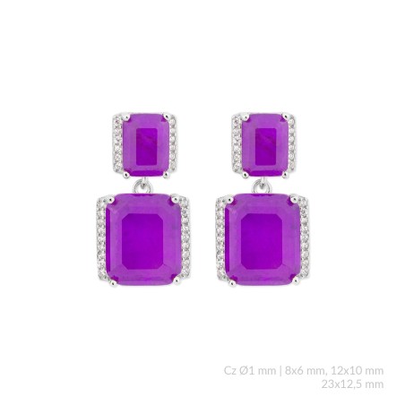 Boucles d'oreilles en Argent avec oxyde de zirconium