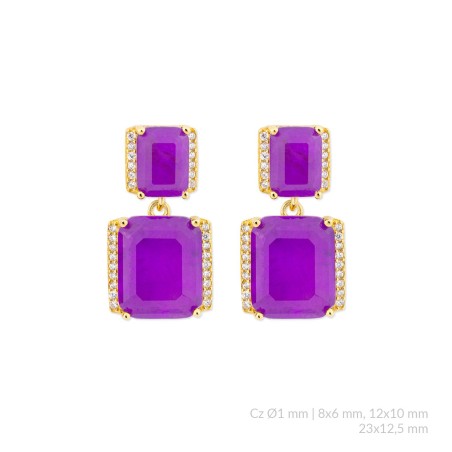 Brincos de Prata Esterlina com zircônia