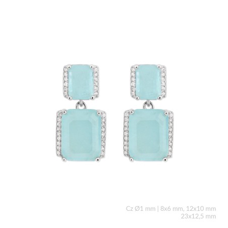 Silver earrings with cubic zirconium