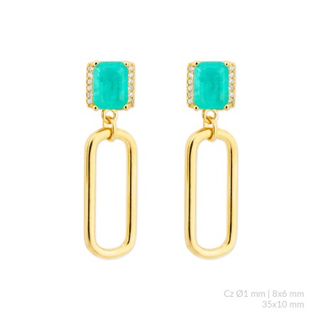 Boucles d'oreilles en Argent avec oxyde de zirconium