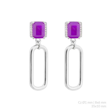 Brincos de Prata Esterlina com zircônia