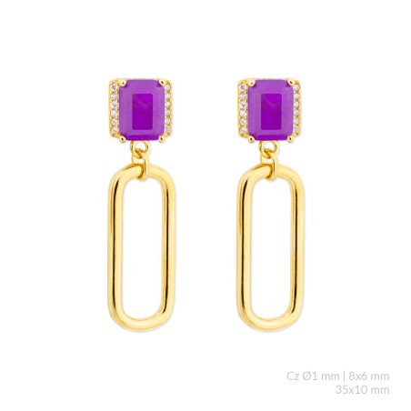 Brincos de Prata Esterlina com zircônia