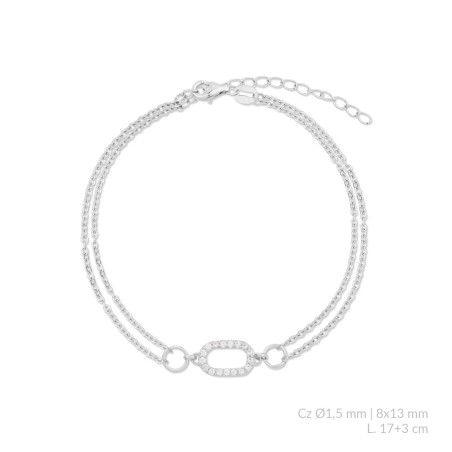 Bracelet en Argent avec oxyde de zirconium